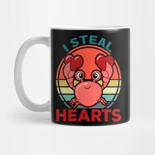 I Steal Hearts Crab Valentine's day Mug